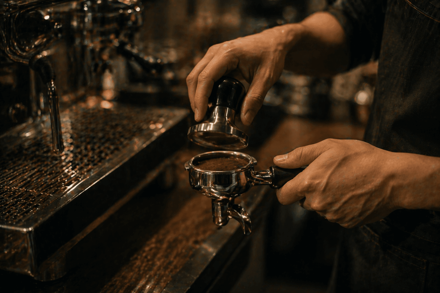 バリスタのコーヒーの香りを脱ぐ儀式